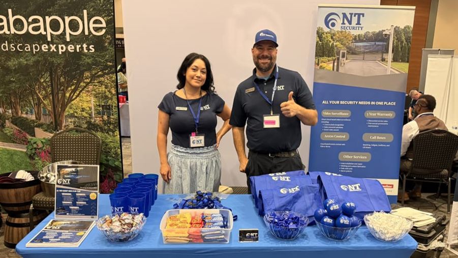 Rachael Garcia and Nick Tinsley of NT Security at local Property Management Tradeshow in Atlanta