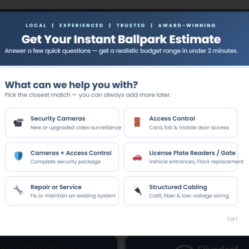 NT Security online commercial security cost estimator tool